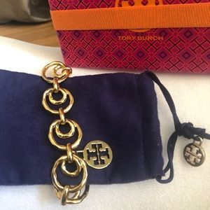 Tory Burch Gold Logo Bracelet